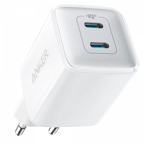 Anker - Cargador USB - Potencia 40W - Carga rápida  - Salidas 2 USB-C (IQ3.0 y PPS 1.0) - Color blanco