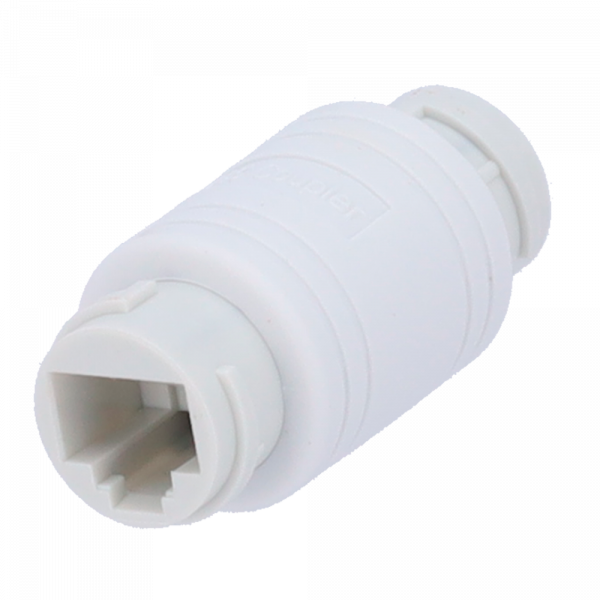 Conector  - Conector entrada RJ45  - Conector salida RJ45 - Compatible UTP  - IP68 - Color blanco