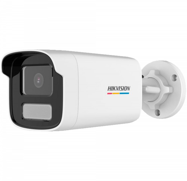 Hikvision - Cámara Bullet IP gama Value - Resolución 4 Megapíxel (2560x1440) - Lente 4 mm | ColorVu | Micrófono integrado - Luz blanca 50 m | PoE IEEE802.3af  - Detección de movimiento 2.0 | IP67