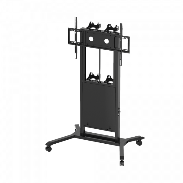 Soporte a suelo y pared motorizado con ruedas - Altura ajustable - Hasta 86" - Max peso 100Kg - VESA máx 900 x 600mm