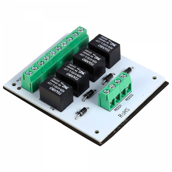 Módulo de relé - Creación de esclusas de dos puertas - Doble salida - Pequeño tamaño - Apto para todo tipo de puertas - Alimentación 12 VDC
