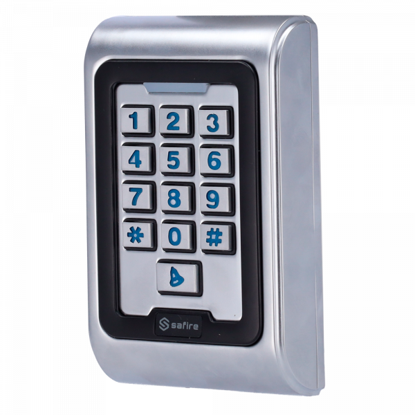 Control de acceso autónomo - Acceso por tarjeta EM y PIN - 2 salidas de relé, pulsador, sensor y timbre - Wiegand 26 - Control de tiempos - Apto para exterior IP68