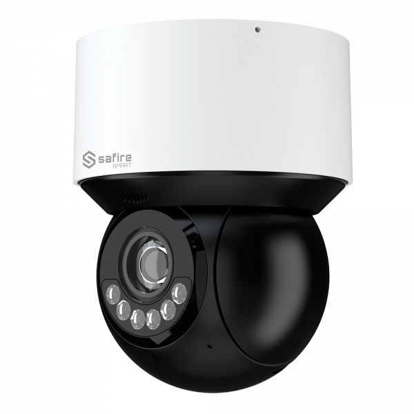 Safire Smart
 - Cámara PTZ IP gama B1 Inteligencia Artificial - Resolución 4 Megapíxel (2560x1440) - Zoom óptico 4x | Luz dual: IR 50m Blanco 30 m - Autotracking, humano y vehículo | Alarmas - Impermeabilidad IP66 & IK10 | PoE+ (IEEE802.3at)