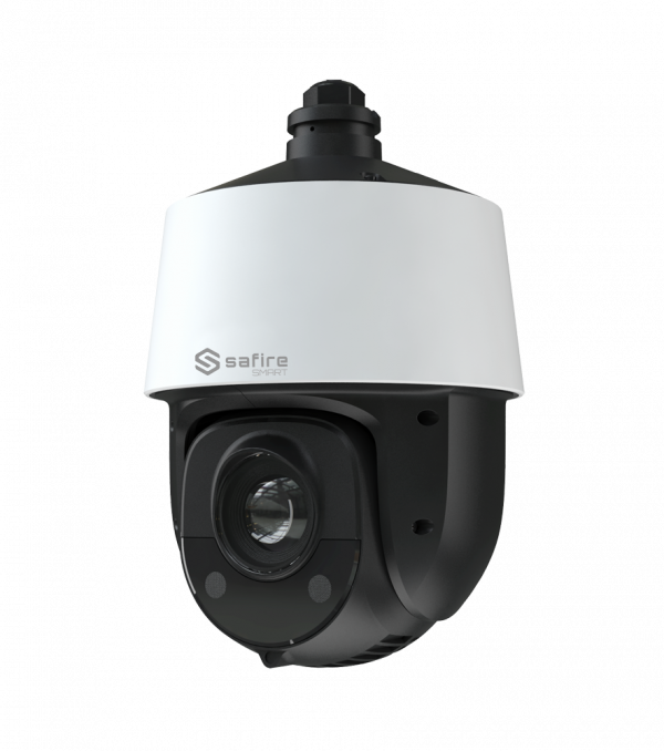 Safire Smart
 - Cámara PTZ IP gama E1 Inteligencia Artificial - Resolución 4 Megapíxel (2560x1440) - Zoom óptico 25X | IR 160m - Autotracking, humano y vehículo | Alarmas - Impermeabilidad IP66 | PoE+ (IEEE802.3at)