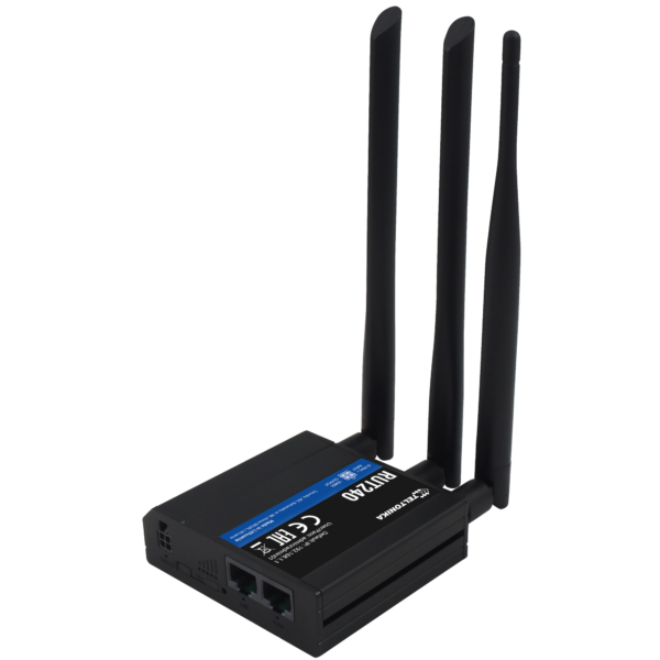 Teltonika Router 4G Industrial - 2 puertos Ethernet RJ45 Fast Ethernet - 4G (LTE) Cat 4 hasta 150Mbps - 1x Entrada/Salida Digital - Wi-Fi 802.11b/g/n 2.4GHz - Carcasa Aluminio