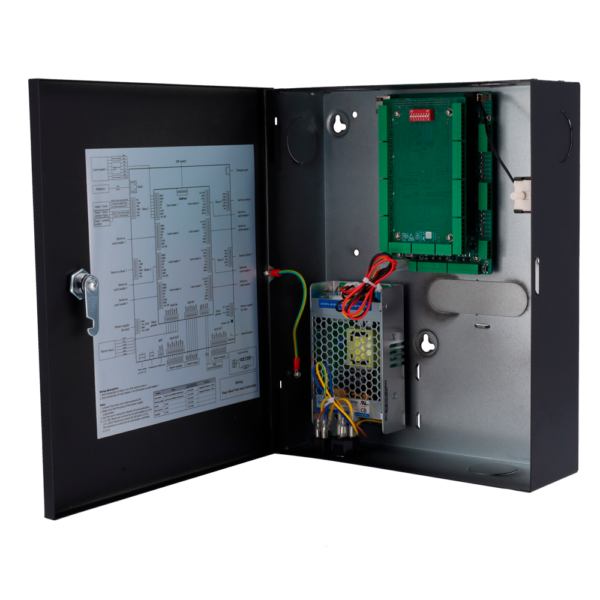 Controladora de acceso biométrica - Acceso por huella, tarjeta o contraseña - Comunicación TCP/IP - 8 lectores por Wiegand | 8 lectores por OSDP - Salida de relé para 4 puertas - Software SmartPSS