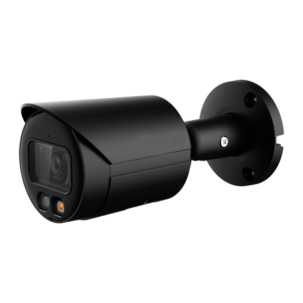 Cámara Bullet IP 4 Megapixel BLACK - 1/3” Progressive Scan CMOS - Compresión H.265+/H.265/H.264+/H.264 - Lente 2.8 mm / LEDs Alcance 30 m - WDR | Micrófono integrado - Funciones Inteligentes