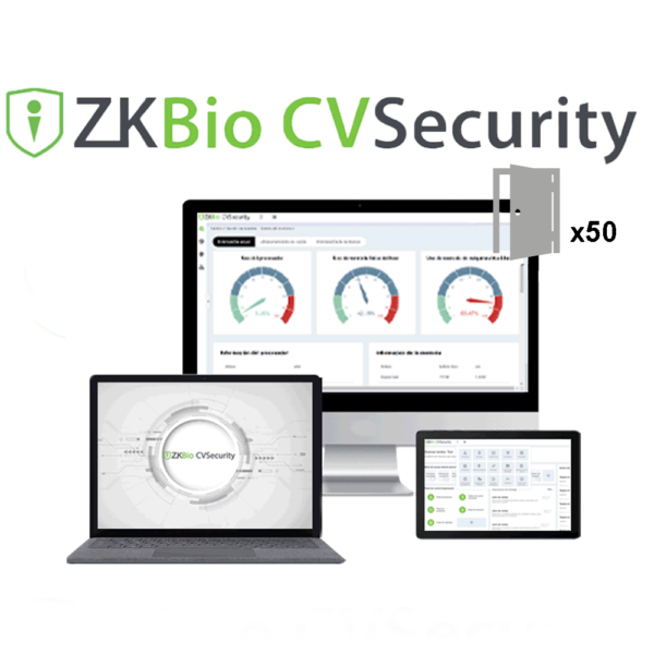Licencia software de proyectos - Módulo de control de acceso | 50 puertas - Arquitectura Servidor/Navegador - Vínculos globales | Alarmas y eventos por email - Compatible con equipos ZKTeco (Push/Pull) - Base de datos profesional PostgreSQL