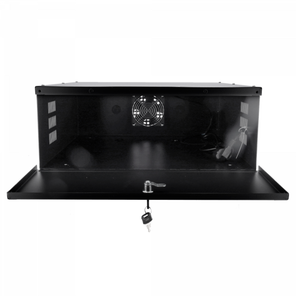 Caja metálica cerrada para DVR - Específico para CCTV - Para grabadores de hasta 4U rack - Cerradura de leva - Ventilador incluido - Calidad y resistencia - Imagen 2