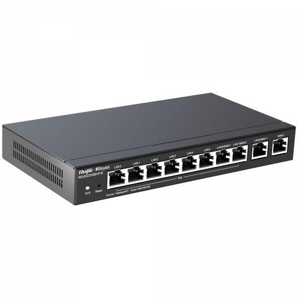 Reyee Router PoE Controlador Cloud - 9 Puertos GE LAN + 1 Puerto GE WAN - 8 Puertos PoE+ 802.3af/at / Hasta 110W en total - Admite hasta 4 WAN para failover o balanceo - Hasta 1500 Mbps de ancho de banda - Servidor VPN IPSec, L2TP, PPTP, OpenVPN - Imagen 2