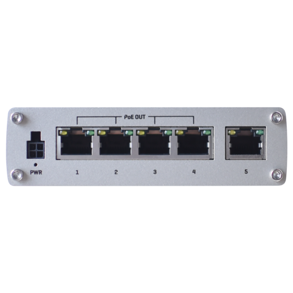 Teltonika Switch PoE No gestionable Industrial - 5 puertos Ethernet RJ45 Gigabit - 4 Puertos Ethernet PoE+ 802.3af/at - Hasta 30W por Puerto PoE - Hasta 120W de Potencia PoE - Rugerizado Carcasa Aluminio - Imagen 2