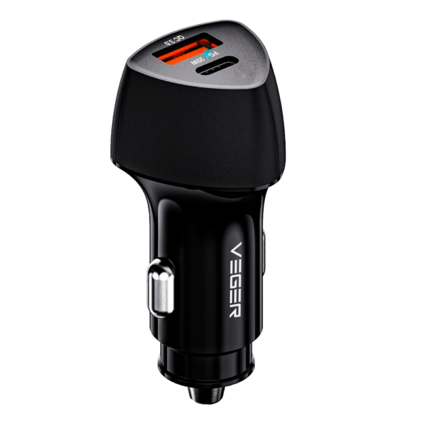 VEGER - Mechero coche - Potencia 38W - Carga rápida 20W - Salidas USB-C, USB-A - Color negro - Imagen 2