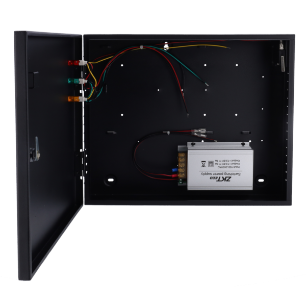 Caja para controladora - Compatible con controladoras INBIO Series - Tamper de apertura - Cierre con llave - Fuente de alimentación | Espacio para batería - Indicadores LED de estado - Imagen 2