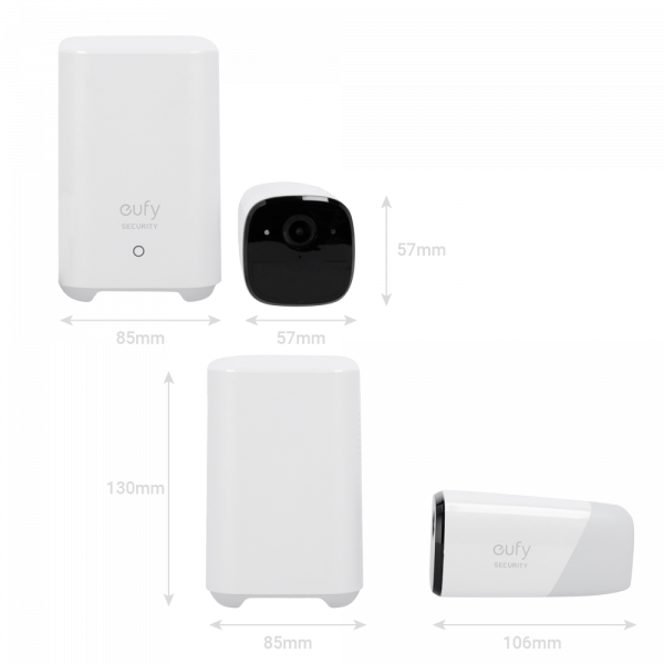 Kit 2 Cámaras + 1 HomeBase Eufy by Anker - 2K / 13400 mAh / Sensor PIR + Humanos - HomeBase WiFi / LAN / RF con sirena - Almacenamiento integrado 16 GB   - Autonomía hasta 1 año - Apta para exterior IP65 - Imagen 2