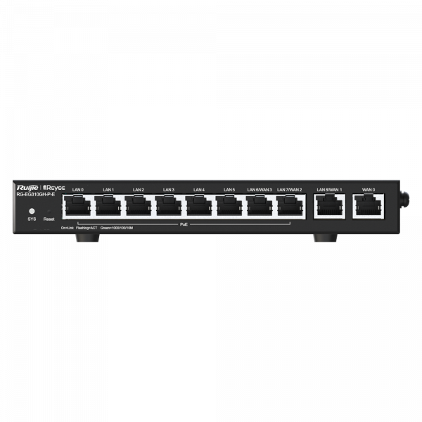 Reyee Router PoE Controlador Cloud - 9 Puertos GE LAN + 1 Puerto GE WAN - 8 Puertos PoE+ 802.3af/at / Hasta 110W en total - Admite hasta 4 WAN para failover o balanceo - Hasta 1500 Mbps de ancho de banda - Servidor VPN IPSec, L2TP, PPTP, OpenVPN - Imagen 4