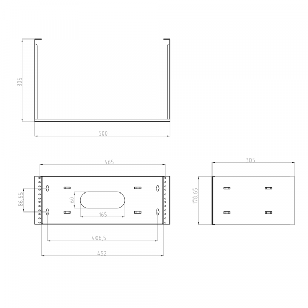 Armario rack abierto para pared - Hasta 4U rack de 19" - Estructura de 2 postes - Grado de protección IP20 - Se suministra desmontado - Imagen 6