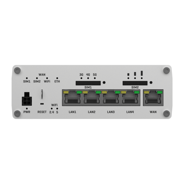 Teltonika Router 5G Industrial - 5G Sub-6Ghz SA/NSA  - Doble Módem Dual SIM  - Wi-Fi 5 - Posicionamiento GNSS - 5 puertos Ethernet RJ45 Gigabit - Imagen 8