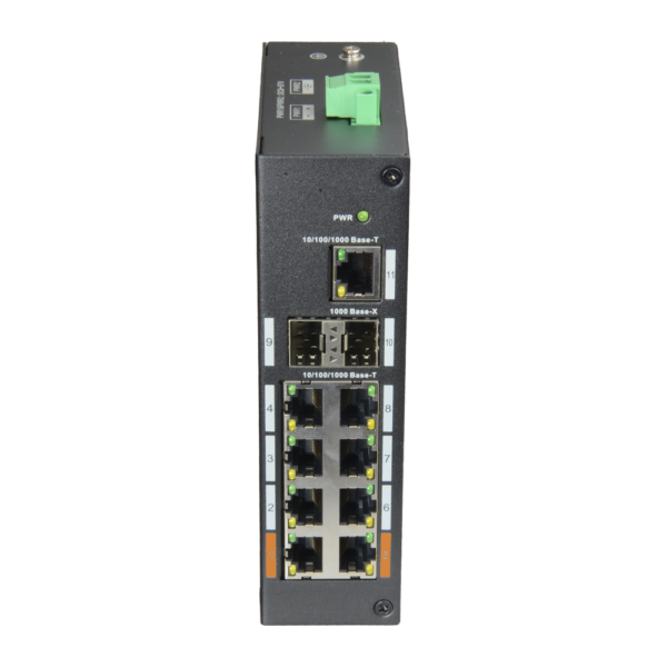 Switch Industrial X-Security - 8 puertos RJ45 + 2 puertos SFP + 1 puerto RJ45 - Velocidad 10/100/1000 Mbps - 2x Puertos HiPoE + 6x Puertos PoE+ - Potencia PoE Total 120W - Instalación en Carril DIN - Imagen 8