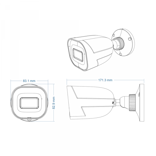 Safire Smart - Cámara Bullet IP gama E1 Inteligencia Artificial - Resolución 4 Megapíxel (2566x1440) - Lente 2.8 mm | Audio IN | IR 30m - AI: Clasificación de humano y vehículo - Impermeabilidad IP67 | PoE (IEEE802.3af) - Imagen 2