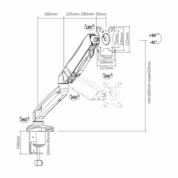 Soporte para Monitor LCD | TVM-1327DESK-FLEX - Imagen 2