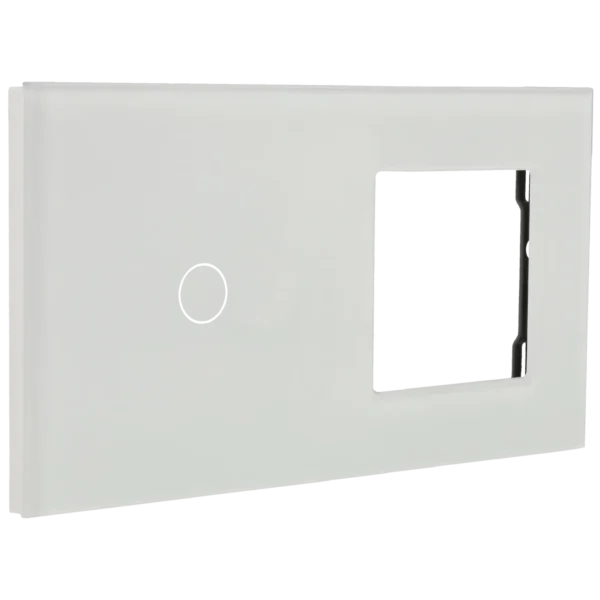 [A-LST157-1L-1G-W] Panel de interruptor con 1 botón y marco para 1 dispositivo