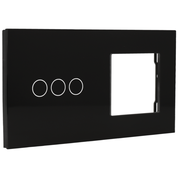 [A-LST157-3L-1G-B] Panel de interruptor con 3 botones y marco para 1 dispositivo