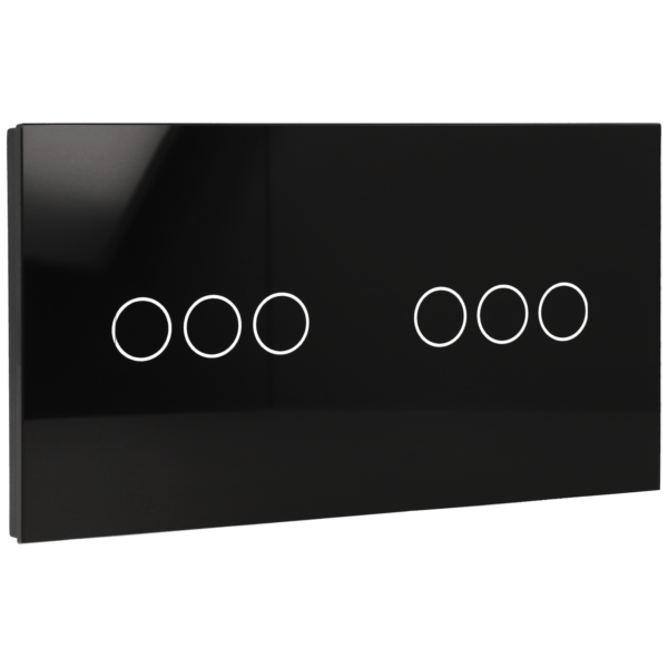 [A-LST157-3L-3L-B] Panel de interruptor doble con 6 botones