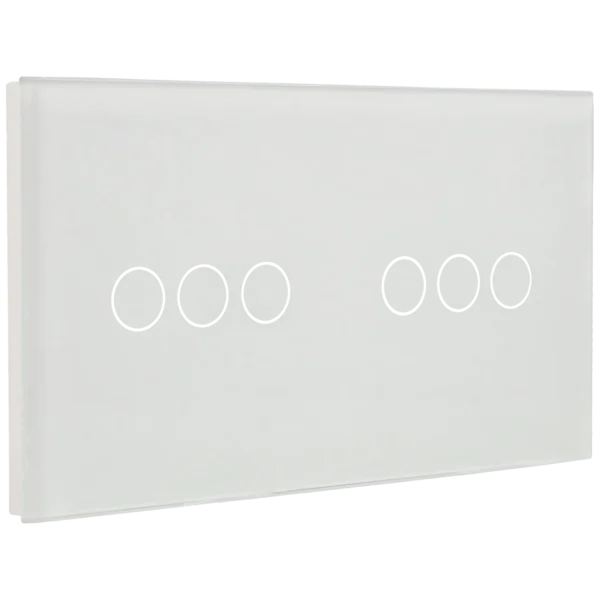 [A-LST157-3L-3L-W] Panel de interruptor doble con 6 botones
