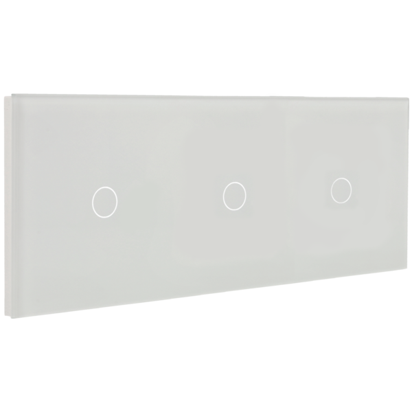 [A-LST228-1L-1L-1L-W] Panel de interruptor triple con 3 botones