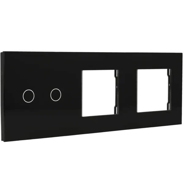 [A-LST228-2L-2G-B] Panel de interruptor con 2 botones y marco para 2 dispositivos