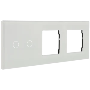 [A-LST228-2L-2G-W] Panel de interruptor con 2 botones y marco para 2 dispositivos