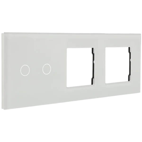 [A-LST228-2L-2G-W] Panel de interruptor con 2 botones y marco para 2 dispositivos