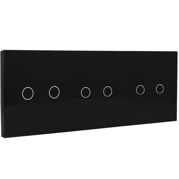 [A-LST228-2L-2L-2L-B] Panel de interruptor triple con 6 botones