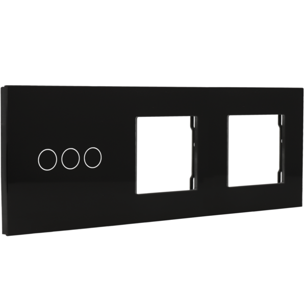 [A-LST228-3L-2G-B] Panel de interruptor con 3 botones y marco para 2 dispositivos