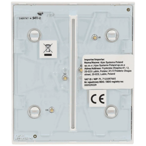 [CENTERBUTTON-2G-W] Panel de interruptor central doble