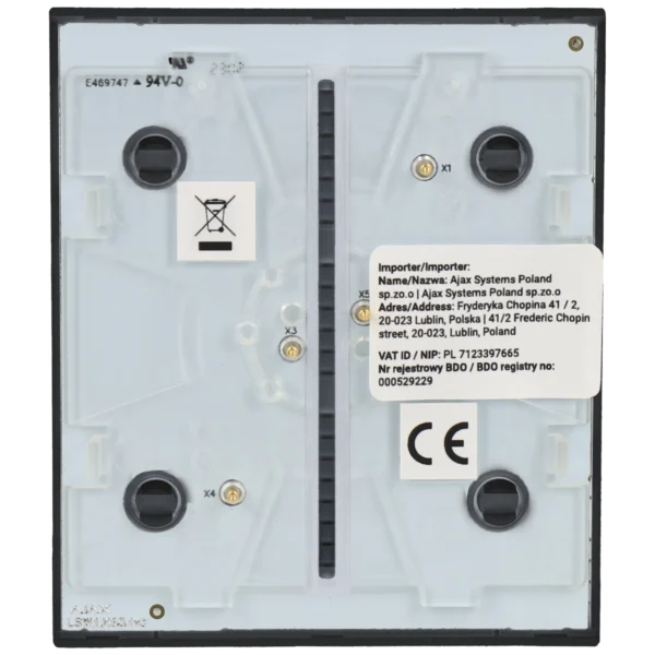 [CENTERBUTTON-1G2W-GRA] Panel de interruptor central conmutable