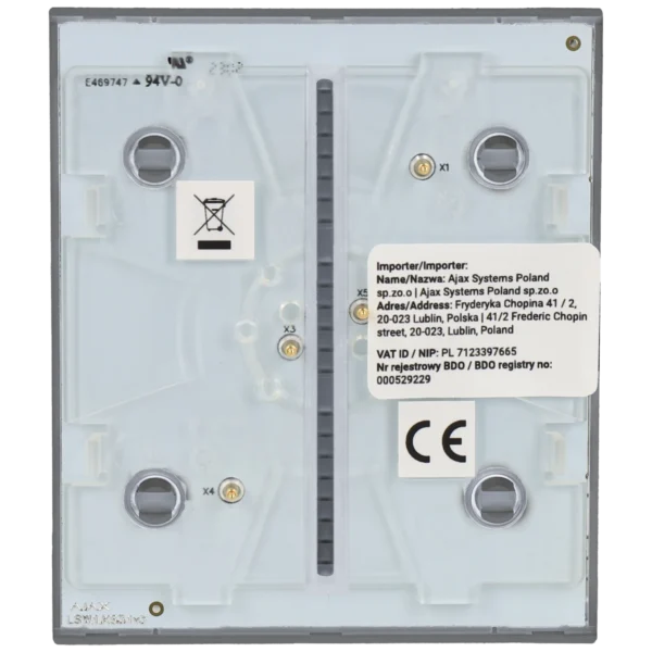 [CENTERBUTTON-1G2W-GRE] Panel de interruptor central conmutable