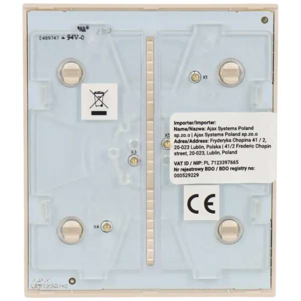 [CENTERBUTTON-1G2W-IVO] Panel de interruptor central conmutable
