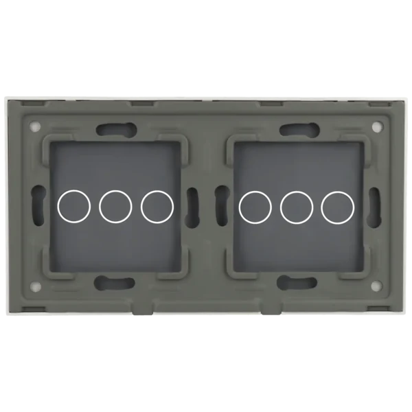[A-LST157-3L-3L-W] Panel de interruptor doble con 6 botones