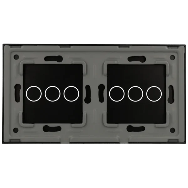 [A-LST157-3L-3L-B] Panel de interruptor doble con 6 botones