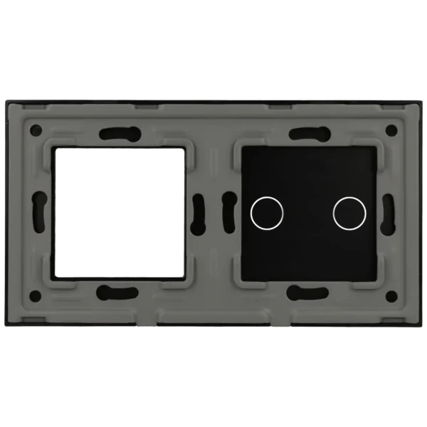 [A-LST157-2L-1G-B] Panel de interruptor con 2 botones y marco para 1 dispositivo
