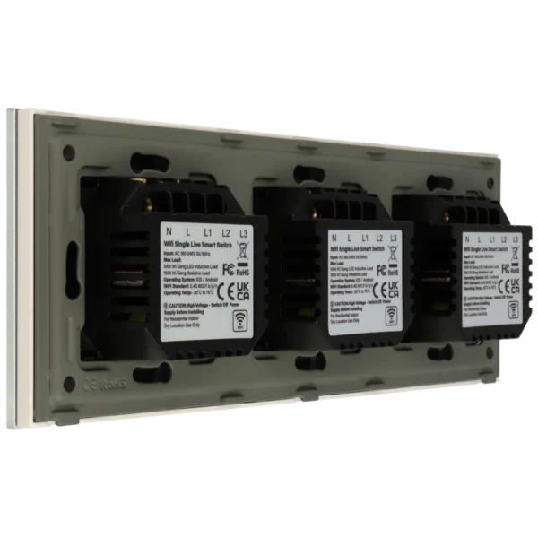 [A-LST228-KIT-2L-2L-2L-W] Kit con panel triple e interruptor