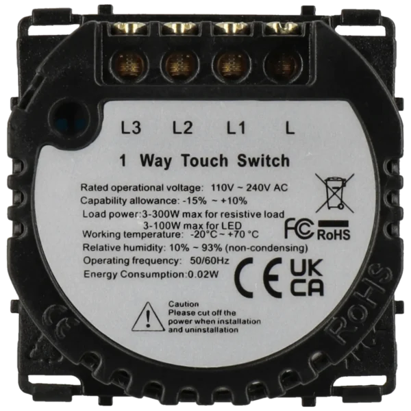 [A-NS86-3L1W] Interruptor con 3 botones