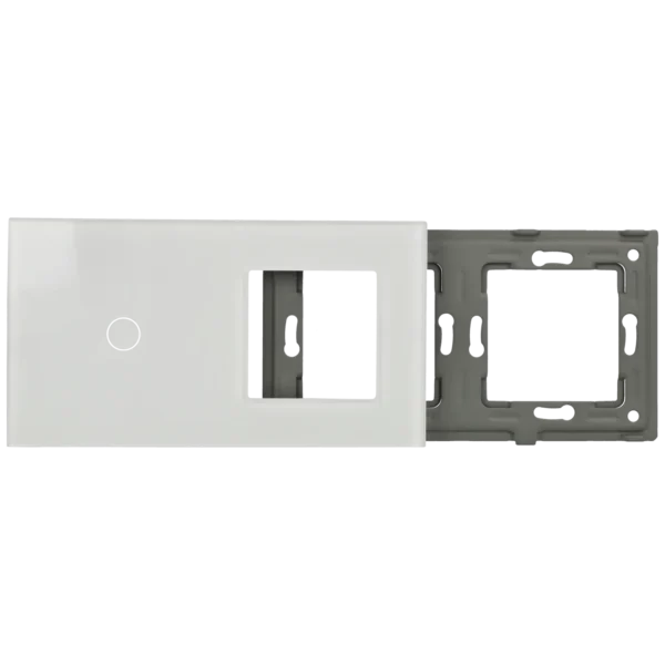 [A-LST157-1L-1G-W] Panel de interruptor con 1 botón y marco para 1 dispositivo