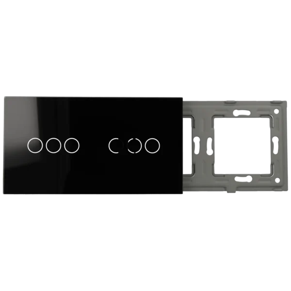 [A-LST157-3L-3L-B] Panel de interruptor doble con 6 botones