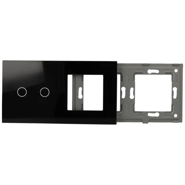[A-LST157-2L-1G-B] Panel de interruptor con 2 botones y marco para 1 dispositivo
