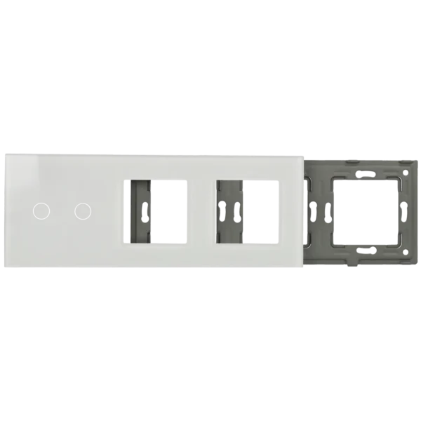 [A-LST228-2L-2G-W] Panel de interruptor con 2 botones y marco para 2 dispositivos