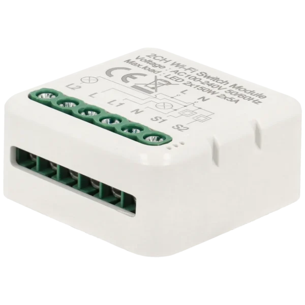 [A-WSM-02] Interruptor wi-fi para 2 lámparas y 2 pulsadores de pared