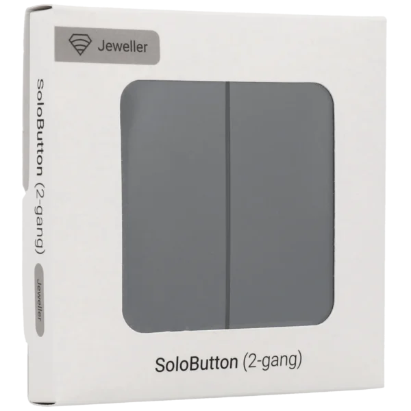 [SOLOBUTTON-2G-GRE] Panel de interruptor doble